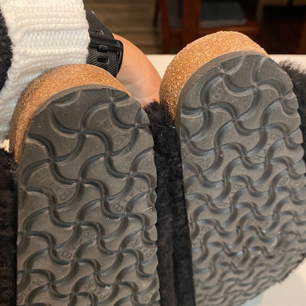 BIRKENSTOCK BOSTON SHEARLING MULE BUCKLE TEDDY BLACK BIRKS EU 37 WOMENS 6 MENS 4 - Picture 12 of 12
